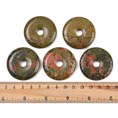 Natural Unakite Pendants G-C220-F01-40mm-1