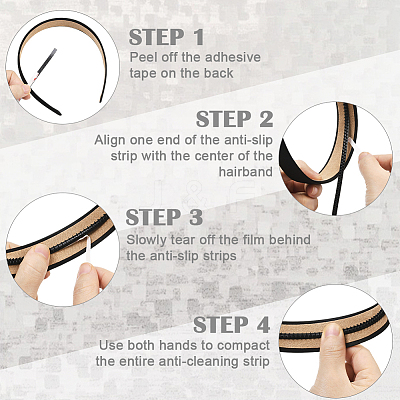 10Pcs 2 Styles Resin Firm Headband Non-slip Strip FIND-SP0020-61-1
