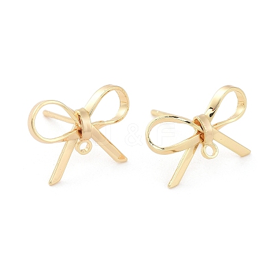 Brass Stud Earring Findings X-KK-S350-013G-1