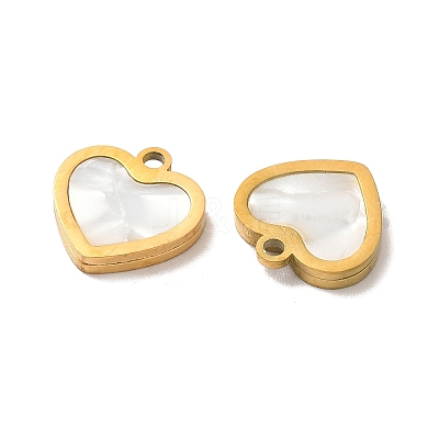 Ion Plating(IP) 304 Stainless Steel Heart Charms STAS-A080-12G-1
