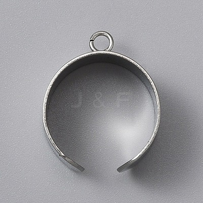 304 Stainless Steel Open Cuff Finger Ring Components STAS-WH0029-40B-P-1
