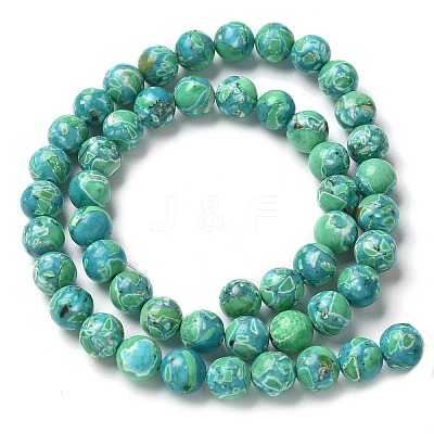 Dyed Synthetic Imperial Jasper Beads Strands G-C168-02C-1