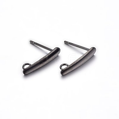 304 Stainless Steel Stud Earring Findings Ion Plating(IP) STAS-H467-05B-1