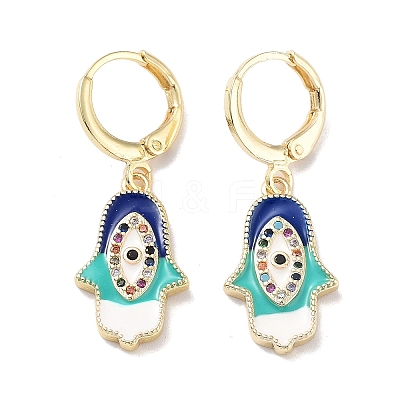 Golden Brass Dangle Leverback Earrings EJEW-L269-014G-01-1