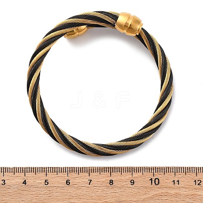 304 Stainless Steel Torque Bangles for Women BJEW-P310-25MC-1