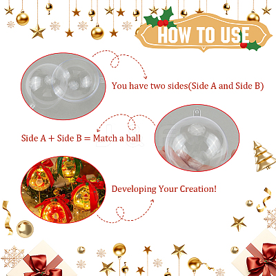 25Pcs 5 Styles Transparency Acrylic Christmas Balls Pendants DIY-CP0013-38-1