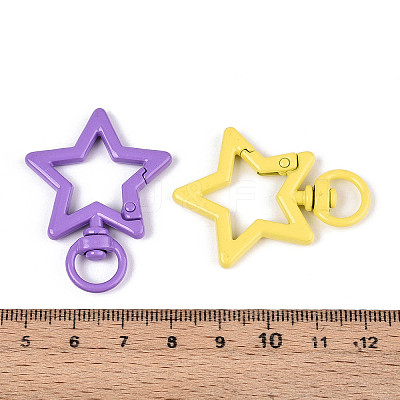 Spray Painted Alloy Swivel Snap Hook Clasps PALLOY-T090-76-1