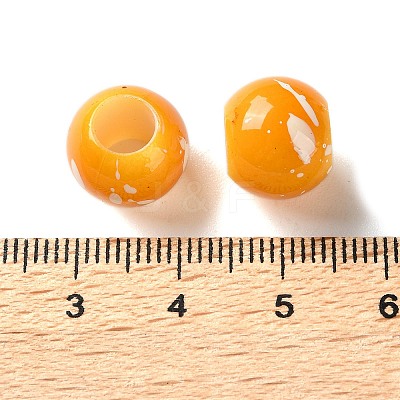 Spray Painted ABS Plastic European Beads KY-G033-01B-02-1