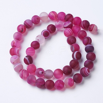 Natural Grade A Striped Agate/Banded Agate Beads Strands G-E478-6mm-1
