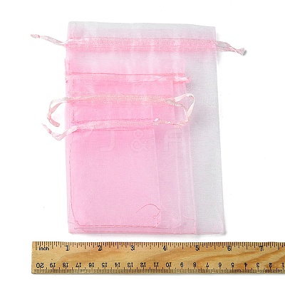 30Pcs 4 Styles Rectangle Organza Bags Jewellery Storage Pouches Wedding Favour Party Mesh Drawstring Gift OP-FS0001-01B-1