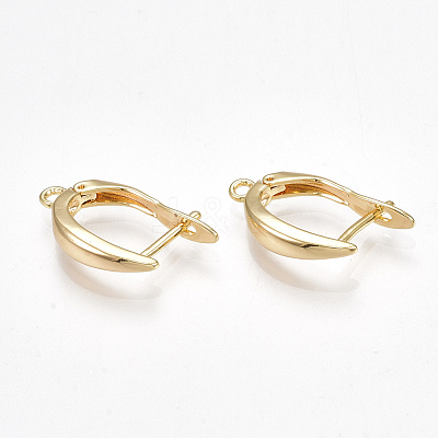 Brass Hoop Earring Findings with Latch Back Closure LS-X-KK-S350-072G-1
