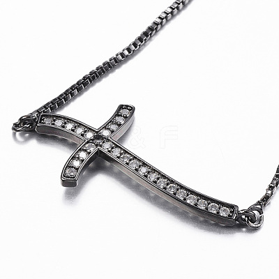 Adjustable Brass Micro Pave Cubic Zirconia Slider Bracelets BJEW-E317-43-1