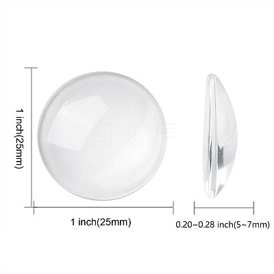 Transparent Glass Cabochons X-GGLA-R026-25mm-1