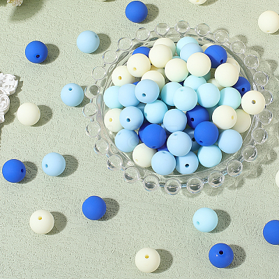 Rubberized Style Imitated Silicone Acrylic Beads MACR-PA0001-06B-02-1