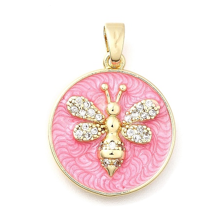 Brass Micro Pave Cubic Zirconia Pendants KK-P336-36G-02-1