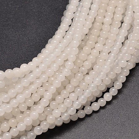 Natural White Jade Round Bead Strands G-P072-08-10mm-1
