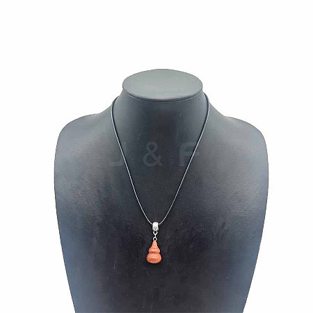 Natural Orange Quartz Gourd Pendant Necklaces WJ9079-6-1