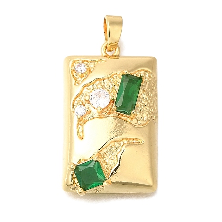 Brass Micro Pave Cubic Zirconia Pendants KK-K389-038G-1