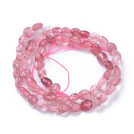 Natural Strawberry Quartz Beads Strands G-P433-10-1