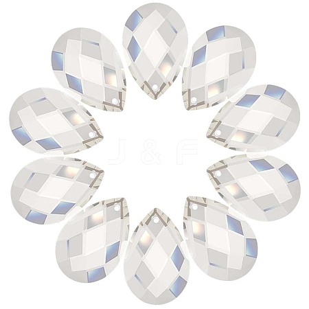 10Pcs Transparent Glass Pendants GLAA-SP0001-45A-1
