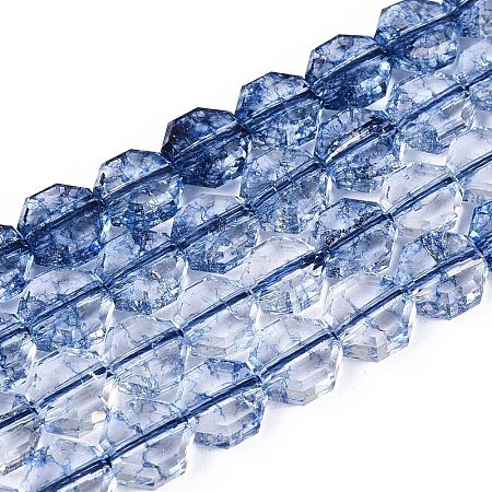 Transparent Crackle Glass Beads Strands GLAA-Q108-03A-10-1