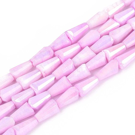 Anti-Tarnish Electroplate Glass Beads Strands GLAA-T025-27G-1