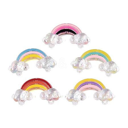UV Plating Transparent Acrylic Enamel Big Pendants OACR-N162-04-1