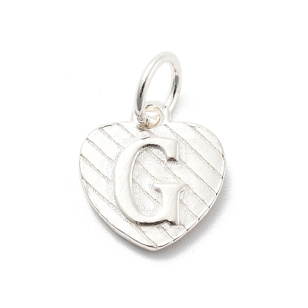 925 Sterling Silver Heart with Capital Letter Charms STER-S009-13G-S-1