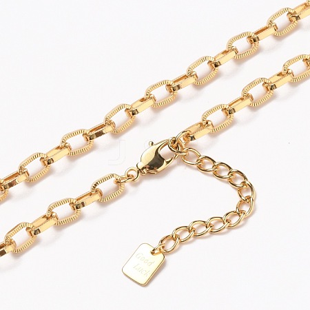 Brass Cable Chain Necklaces NJEW-H206-13G-1