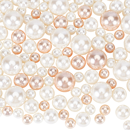 150Pcs 3 Styles ABS Plastic Imitation Pearl Round  Beads KY-SP0001-62-1