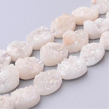 Electroplated Natural Quartz Crystal Beads Strands G-P150-12x16mm-01-1