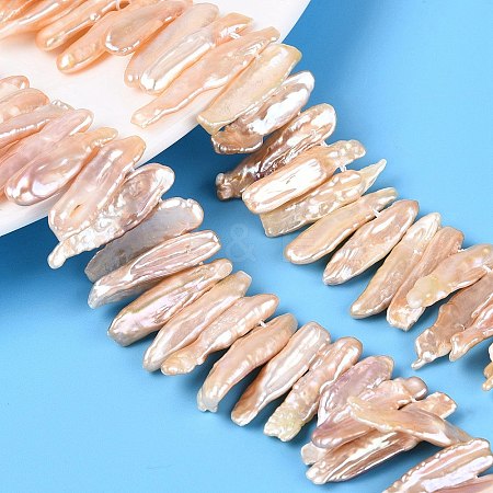 Natural Baroque Keshi Pearl Beads Strands PEAR-S020-H13B-1