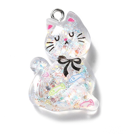 Transparent Resin Pendants RESI-Q019-01A-1