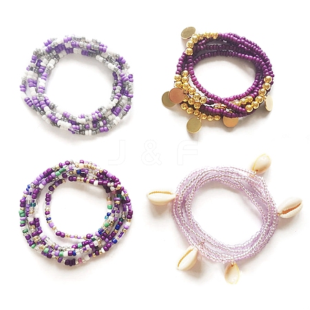 Plastic Waist Belts Seed Bead Chain AJEW-WH20059-39F-1