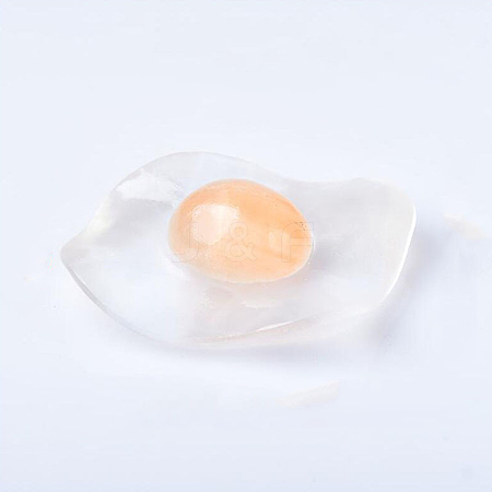 Poached Egg Shape Natural Selenite Figurines DJEW-PW0021-04-1