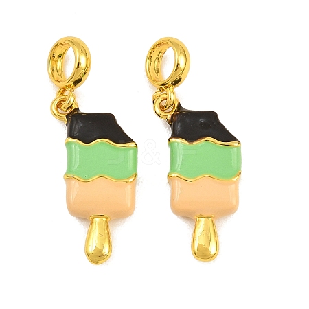 Brass Enamel European Dangle Charms KK-CBAEBFB-18G-02-1
