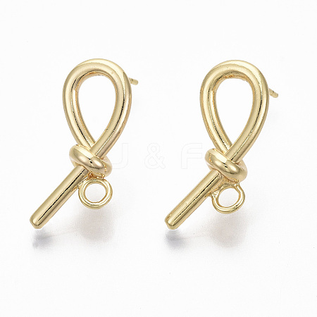 Brass Stud Earring Findings X-KK-R132-060-NF-1