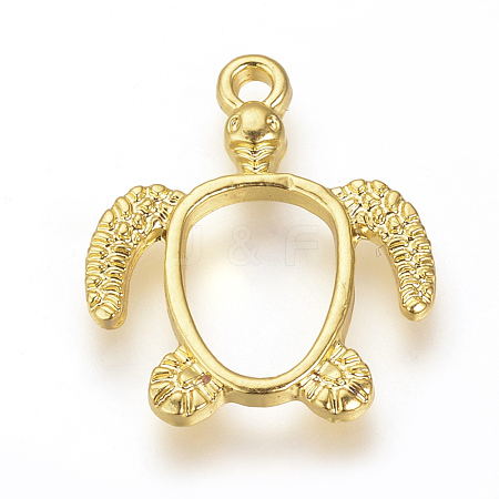 Alloy Open Back Bezel Pendants X-PALLOY-R098-62G-1