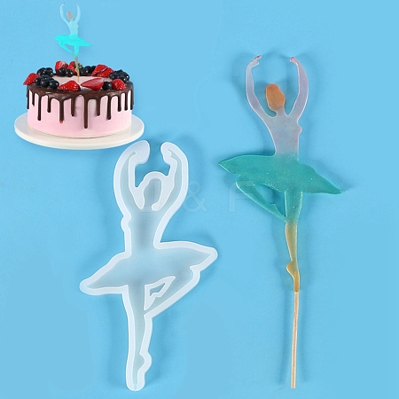 Ballet Dancer Shape Food Grade Silicone Lollipop Molds DIY-D069-07-1