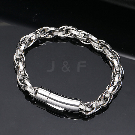 304 Stainless Steel Rope Chain Bracelets for Men Women FS-WG363AE-02-1