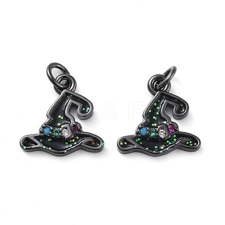 Rack Plating Brass Micro Pave Colorful Grade AAA Cubic Zirconia Pendants KK-M280-07B-1