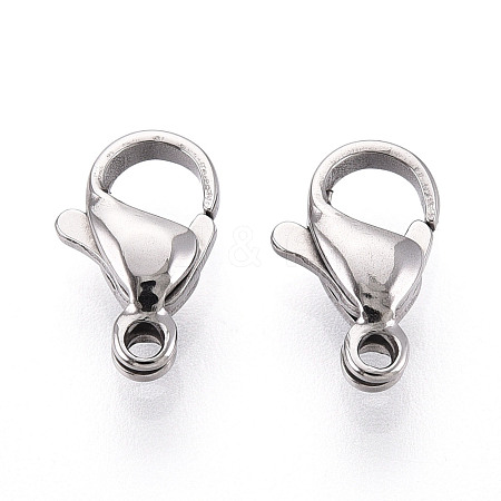 304 Stainless Steel Lobster Claw Clasps STAS-T065-11mm-34P-1