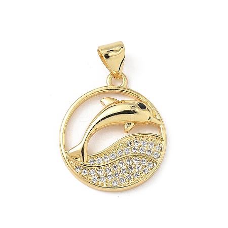 Brass Micro Pave Cubic Zirconia Pendants KK-S337-08G-A-1