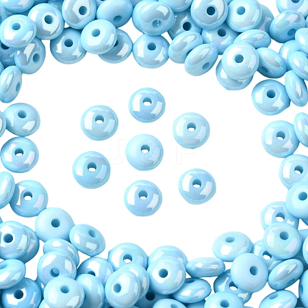 500Pcs UV Plating Opaque Acrylic Beads MACR-PA0001-47C-1