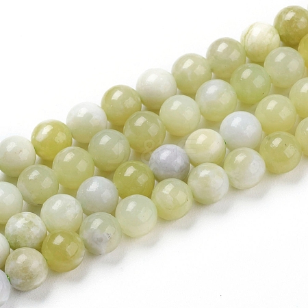 Natural Green Jade Beads Strands G-G844-01-6mm-1