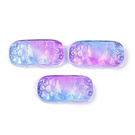 Spray Painted Transparent Glass Connector Charms X1-GLAA-H035-06C-1
