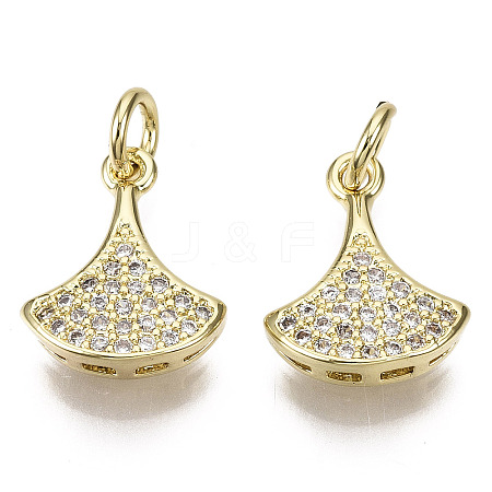 Brass Micro Pave Cubic Zirconia Charms ZIRC-T013-12G-NF-1