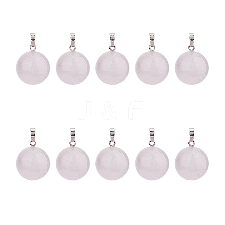 10Pcs Natural Rose Quartz Pendants G-HS0001-05-1