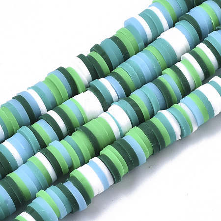Handmade Polymer Clay Beads Strands CLAY-R089-6mm-080-1