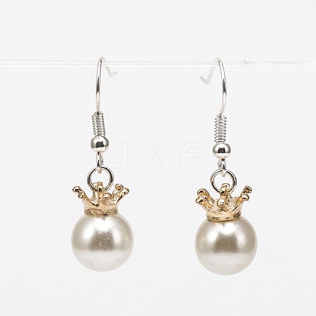 Trendy Acrylic Imitation Pearl Dangle Earrings EJEW-JE01468-01-1